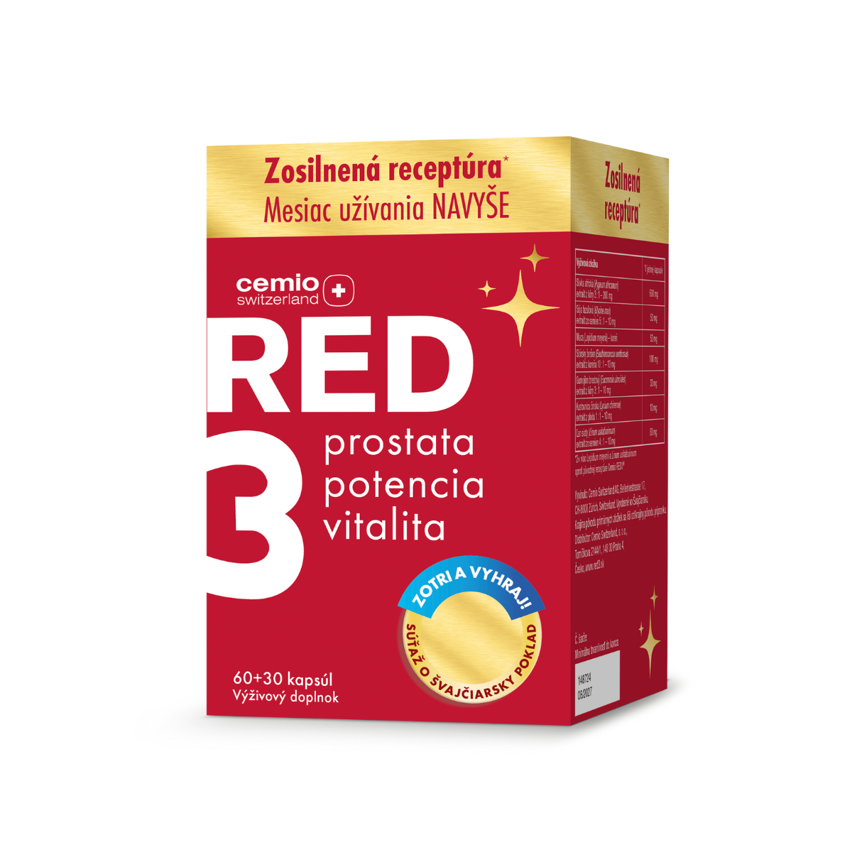 Cemio RED3, 60 + 30 kapsul, darcek 2025